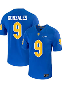 Cole Gonzales  Mens Blue Pitt Panthers Football Football Name And Number Football Jersey