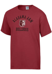 ComfortWash Alabama A&amp;M Bulldogs Red Garment Dyed Short Sleeve T Shirt