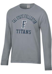 ComfortWash Cal State Fullerton Titans Grey Garment Dyed Long Sleeve T Shirt