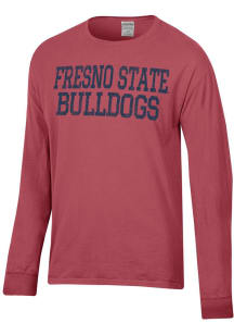 ComfortWash Fresno State Bulldogs Red Garment Dyed Long Sleeve T Shirt