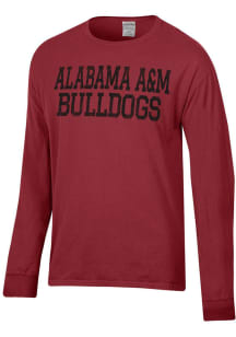 ComfortWash Alabama A&amp;M Bulldogs Red Garment Dyed Long Sleeve T Shirt