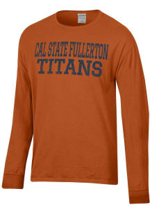 ComfortWash Cal State Fullerton Titans Orange Garment Dyed Long Sleeve T Shirt