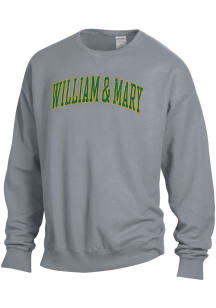 ComfortWash William &amp; Mary Tribe Mens Grey Garment Dyed Long Sleeve Crew Sweatshirt