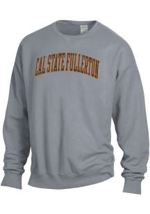 ComfortWash Cal State Fullerton Titans Mens Grey Garment Dyed Long Sleeve Crew Sweatshirt