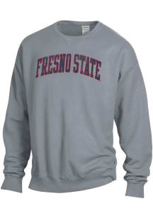 ComfortWash Fresno State Bulldogs Mens Grey Garment Dyed Long Sleeve Crew Sweatshirt