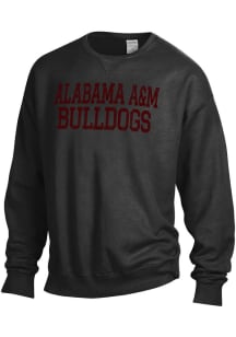 ComfortWash Alabama A&amp;M Bulldogs Mens Black Garment Dyed Long Sleeve Crew Sweatshirt