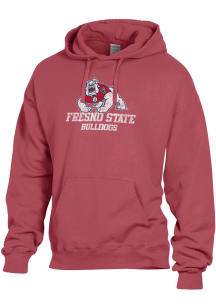 ComfortWash Fresno State Bulldogs Mens Red Garment Dyed Long Sleeve Hoodie