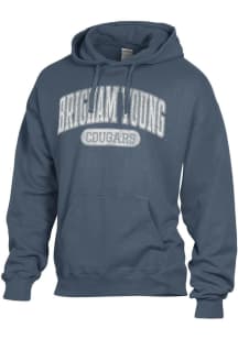 ComfortWash BYU Cougars Mens Blue Garment Dyed Long Sleeve Hoodie