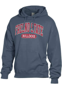 ComfortWash Fresno State Bulldogs Mens Blue Garment Dyed Long Sleeve Hoodie
