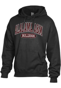 ComfortWash Alabama A&amp;M Bulldogs Mens Black Garment Dyed Long Sleeve Hoodie
