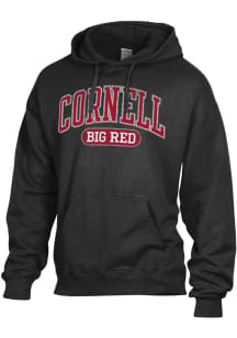 ComfortWash Cornell Big Red Mens Black Garment Dyed Long Sleeve Hoodie