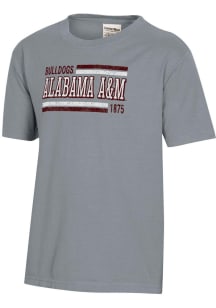ComfortWash Alabama A&amp;M Bulldogs Youth Grey Garment Dyed Short Sleeve T-Shirt