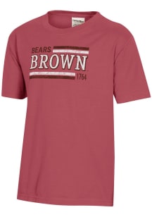 ComfortWash Brown Bears Youth Red Garment Dyed Short Sleeve T-Shirt