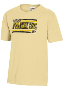 ComfortWash Appalachian State Mountaineers Youth Yellow Garment Dyed Short Sleeve T-Shirt