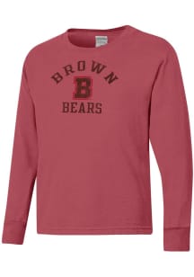 ComfortWash Brown Bears Youth Red Garment Dyed Long Sleeve T-Shirt
