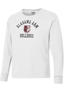 ComfortWash Alabama A&amp;M Bulldogs Youth White Garment Dyed Long Sleeve T-Shirt