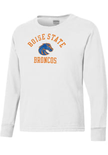 ComfortWash Boise State Broncos Youth White Garment Dyed Long Sleeve T-Shirt