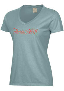 ComfortWash Florida A&amp;M Rattlers Womens Green Garment Dyed Short Sleeve T-Shirt