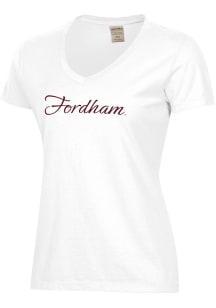 ComfortWash Fordham Rams Womens White Garment Dyed Short Sleeve T-Shirt