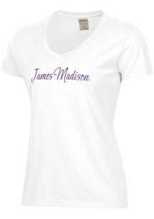 ComfortWash James Madison Dukes Womens White Garment Dyed Short Sleeve T-Shirt