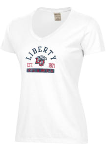 ComfortWash Liberty Flames Womens White Garment Dyed Short Sleeve T-Shirt