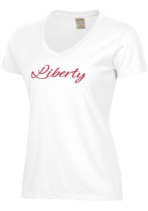 ComfortWash Liberty Flames Womens White Garment Dyed Short Sleeve T-Shirt