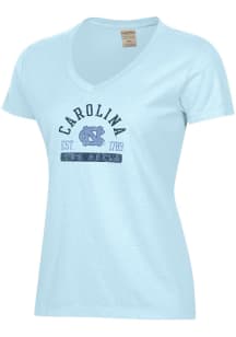 ComfortWash North Carolina Tar Heels Womens Blue Garment Dyed Short Sleeve T-Shirt