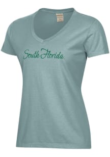 ComfortWash South Florida Bulls Womens Green Garment Dyed Short Sleeve T-Shirt