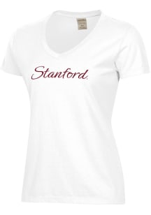 ComfortWash Stanford Cardinal Womens White Garment Dyed Short Sleeve T-Shirt