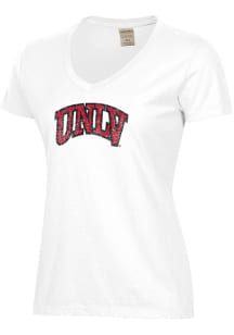 ComfortWash UNLV Runnin Rebels Womens White Garment Dyed Short Sleeve T-Shirt