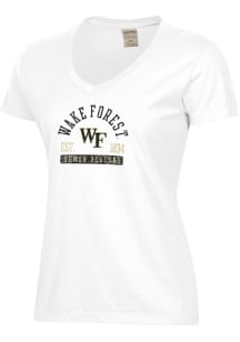 ComfortWash Wake Forest Demon Deacons Womens White Garment Dyed Short Sleeve T-Shirt