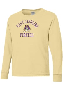 ComfortWash East Carolina Pirates Youth Yellow Garment Dyed Long Sleeve T-Shirt