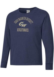 ComfortWash George Washington Revolutionaries Youth Blue Garment Dyed Long Sleeve T-Shirt