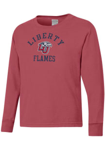 ComfortWash Liberty Flames Youth Red Garment Dyed Long Sleeve T-Shirt
