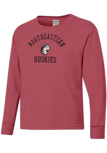 ComfortWash Northeastern Huskies Youth Red Garment Dyed Long Sleeve T-Shirt