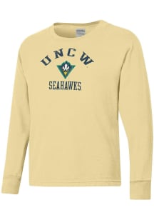 ComfortWash UNCW Seahawks Youth Yellow Garment Dyed Long Sleeve T-Shirt