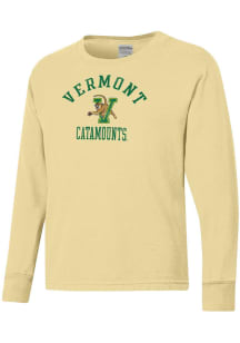 ComfortWash Vermont Catamounts Youth Yellow Garment Dyed Long Sleeve T-Shirt