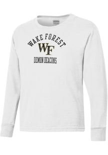 ComfortWash Wake Forest Demon Deacons Youth White Garment Dyed Long Sleeve T-Shirt