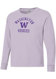 ComfortWash Washington Huskies Youth Purple Garment Dyed Long Sleeve T-Shirt