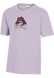 ComfortWash East Carolina Pirates Youth Purple Garment Dyed Short Sleeve T-Shirt