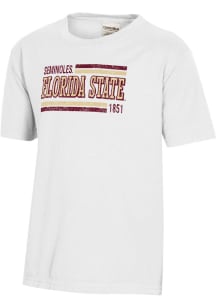 ComfortWash Florida State Seminoles Youth White Garment Dyed Short Sleeve T-Shirt