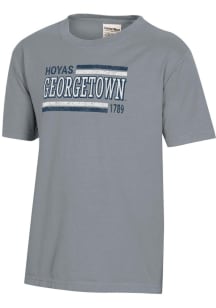 ComfortWash Georgetown Hoyas Youth Grey Garment Dyed Short Sleeve T-Shirt