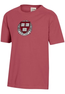 ComfortWash Harvard Crimson Youth Red Garment Dyed Short Sleeve T-Shirt