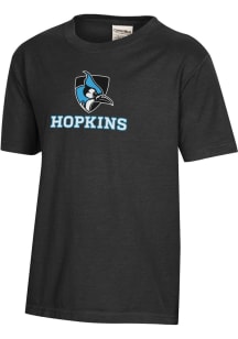 ComfortWash Johns Hopkins Blue Jays Youth Black Garment Dyed Short Sleeve T-Shirt