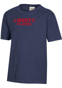 ComfortWash Liberty Flames Youth Blue Garment Dyed Short Sleeve T-Shirt