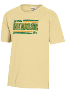 ComfortWash North Dakota State Bison Youth Yellow Garment Dyed Short Sleeve T-Shirt