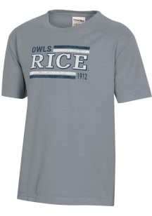 ComfortWash Rice Owls Youth Grey Garment Dyed Short Sleeve T-Shirt
