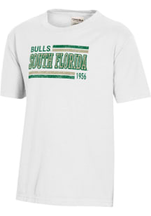 ComfortWash South Florida Bulls Youth White Garment Dyed Short Sleeve T-Shirt