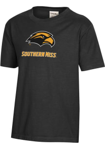 ComfortWash Southern Mississippi Golden Eagles Youth Black Garment Dyed Short Sleeve T-Shirt