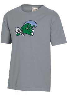 ComfortWash Tulane Green Wave Youth Grey Garment Dyed Short Sleeve T-Shirt